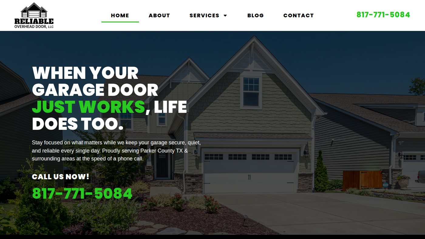The home page of reliableoverheaddoor.net
