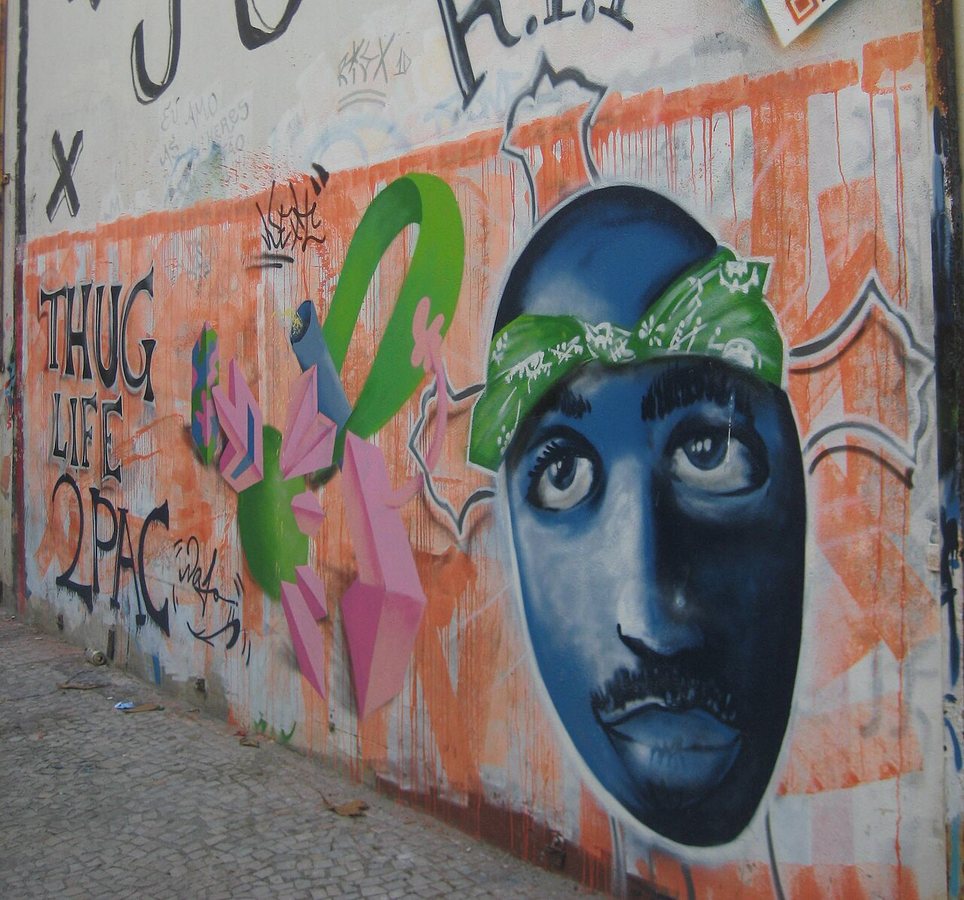 Grafite de Tupac no Rio de Janeiro