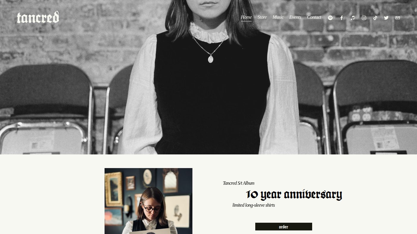 The home page of tancredmusic.com