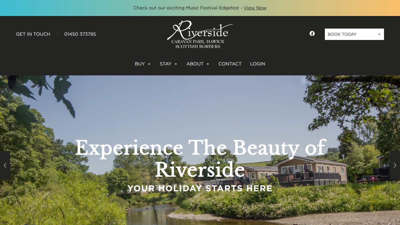 The home page of riversidehawick.co.uk