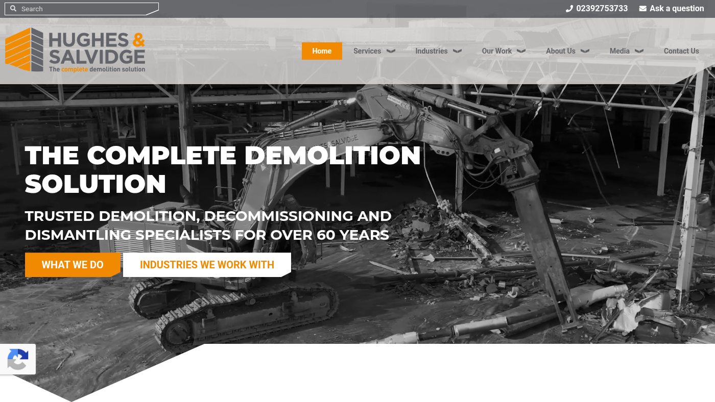 The home page of hughesandsalvidge.co.uk