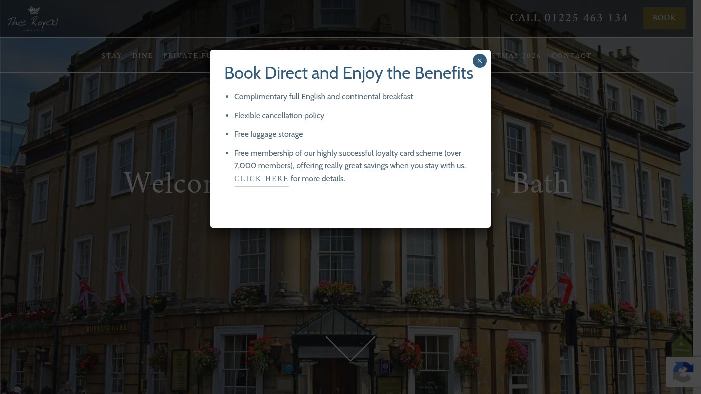 The home page of royalhotelbath.co.uk