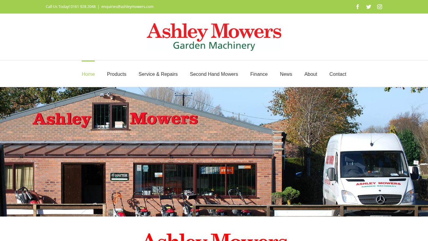 The home page of ashleymowers.com