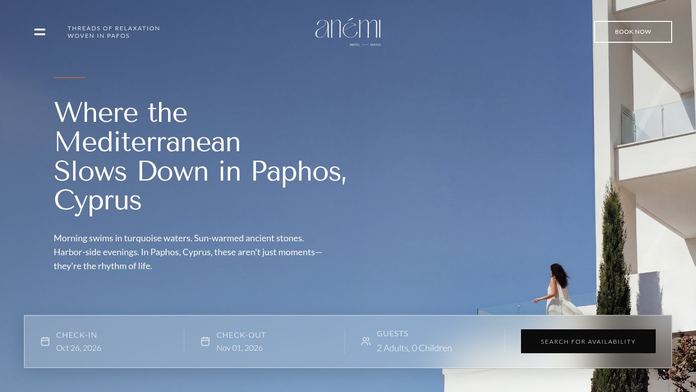 The home page of anemihotel.com