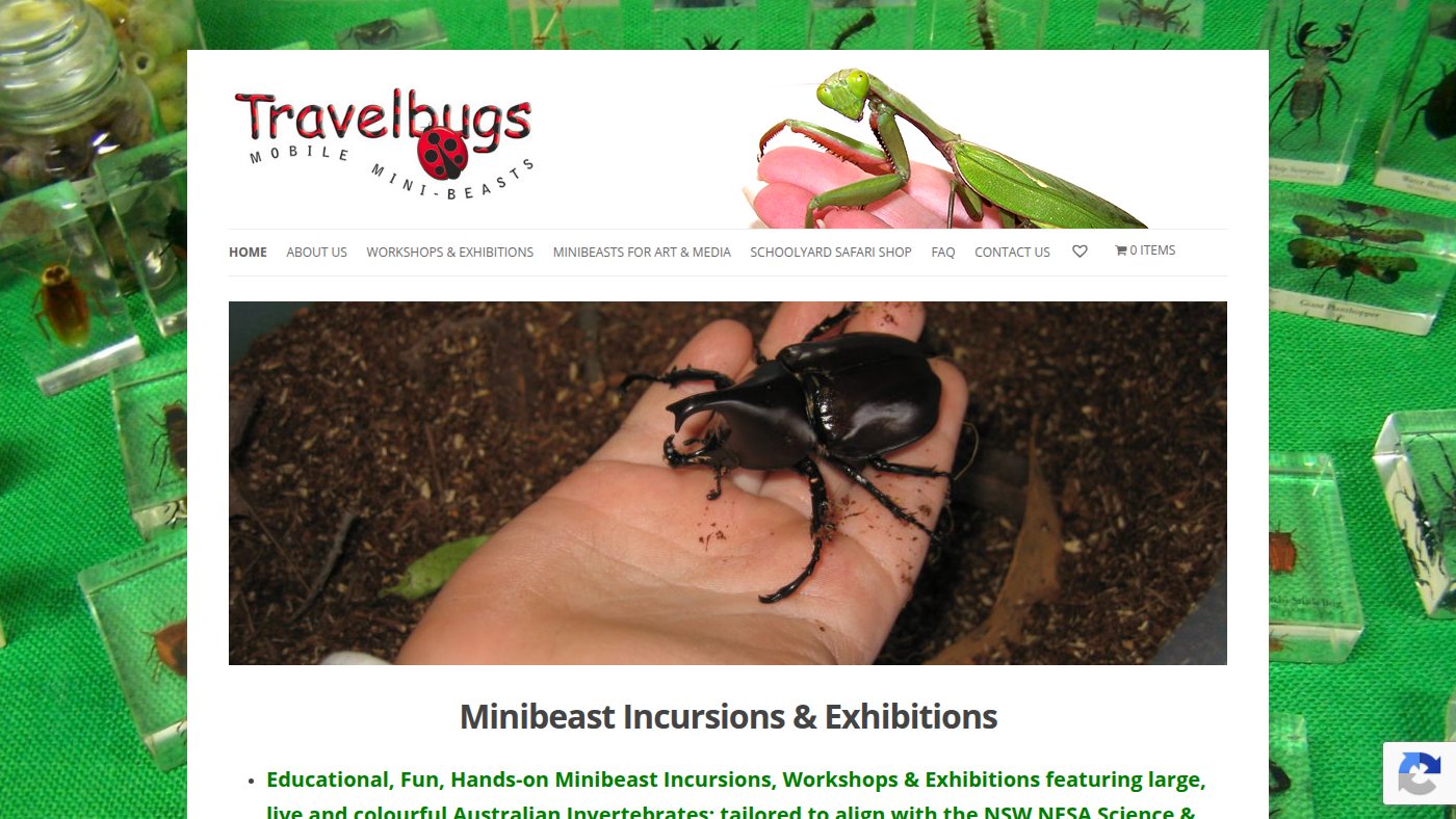 The home page of mini-beasts.com