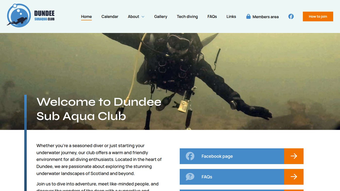 The home page of dsac.co.uk