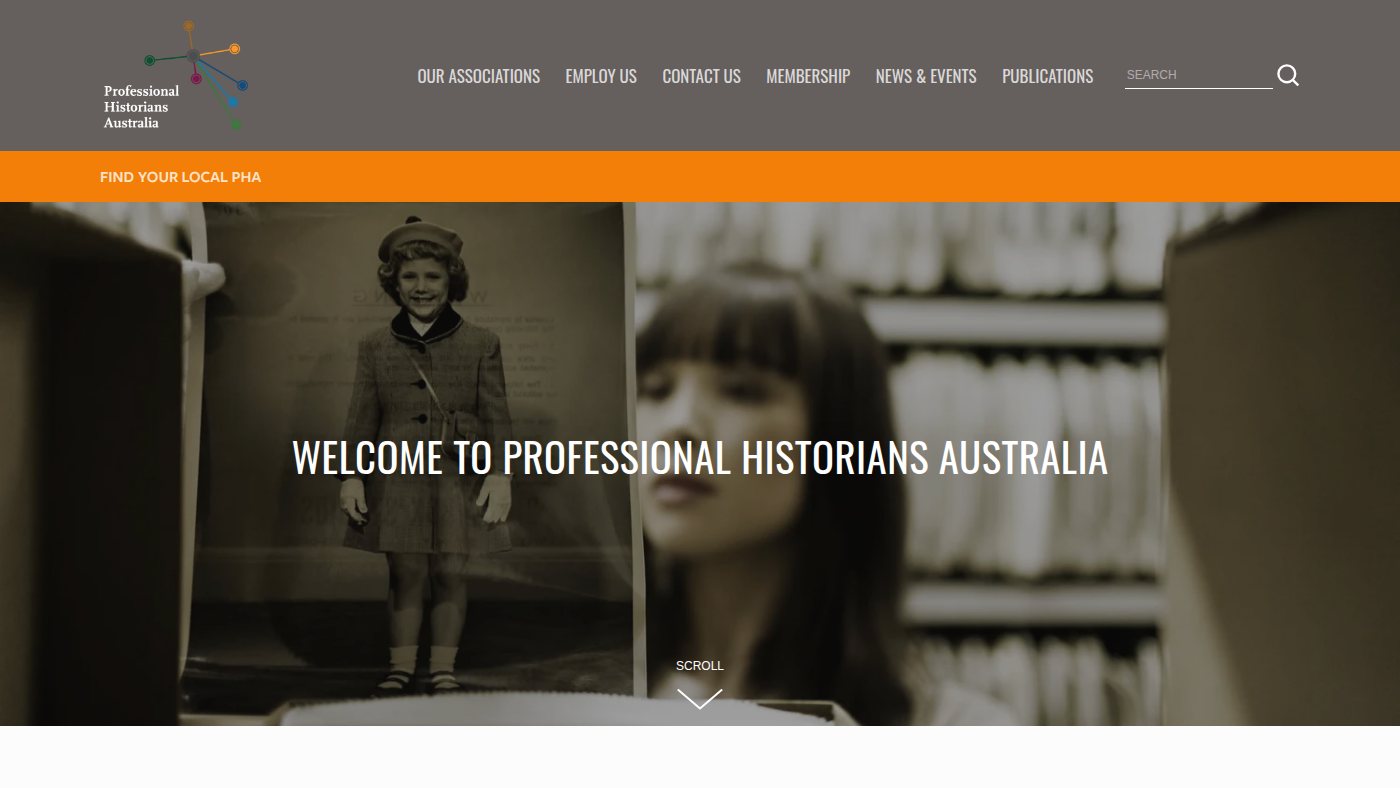 The home page of historians.org.au
