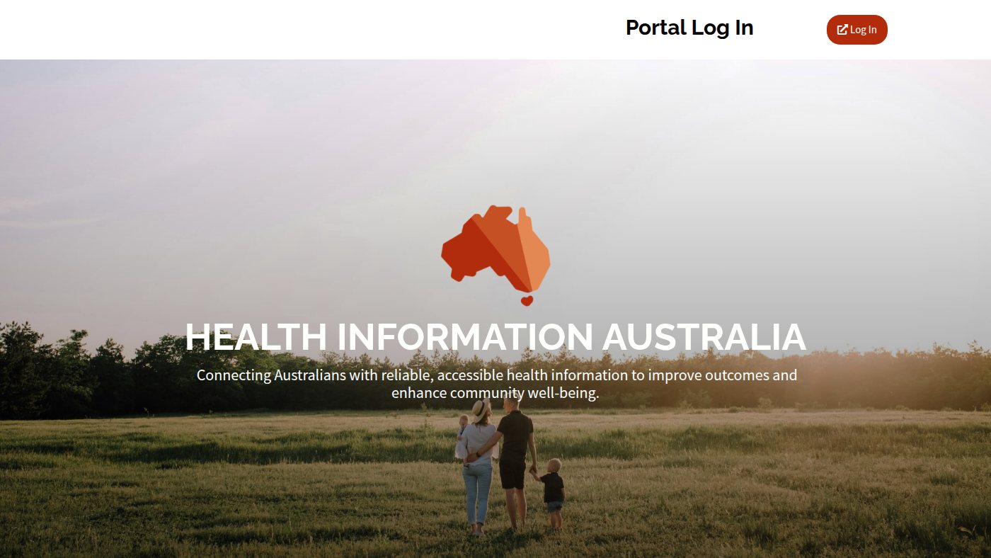 The home page of healthinformationaustralia.com.au