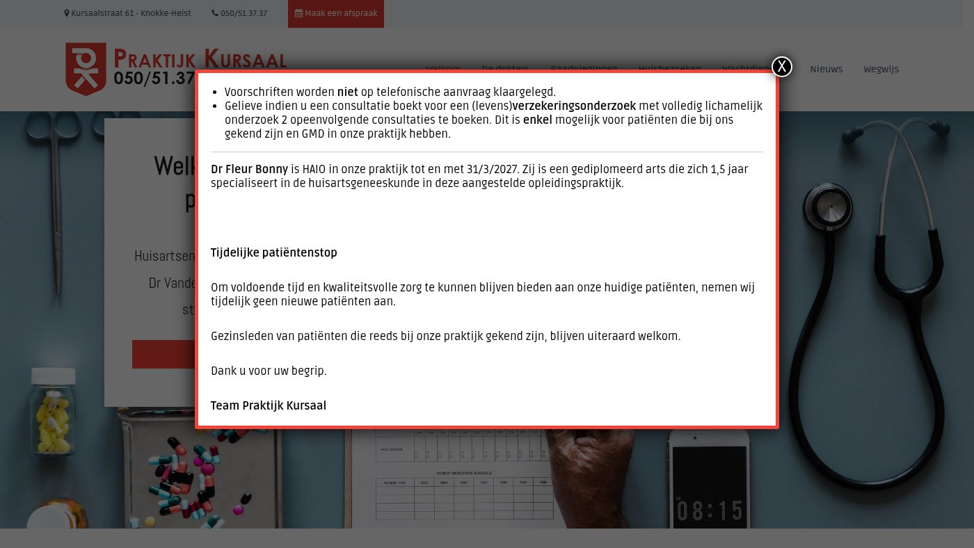 The home page of praktijkkursaal.be
