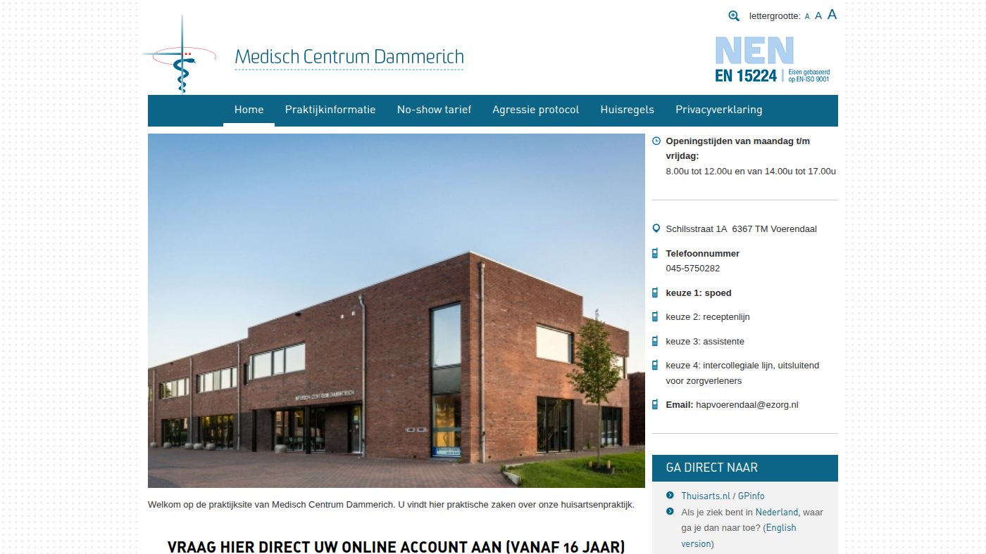 The home page of huisartsenpraktijkvoerendaal.nl