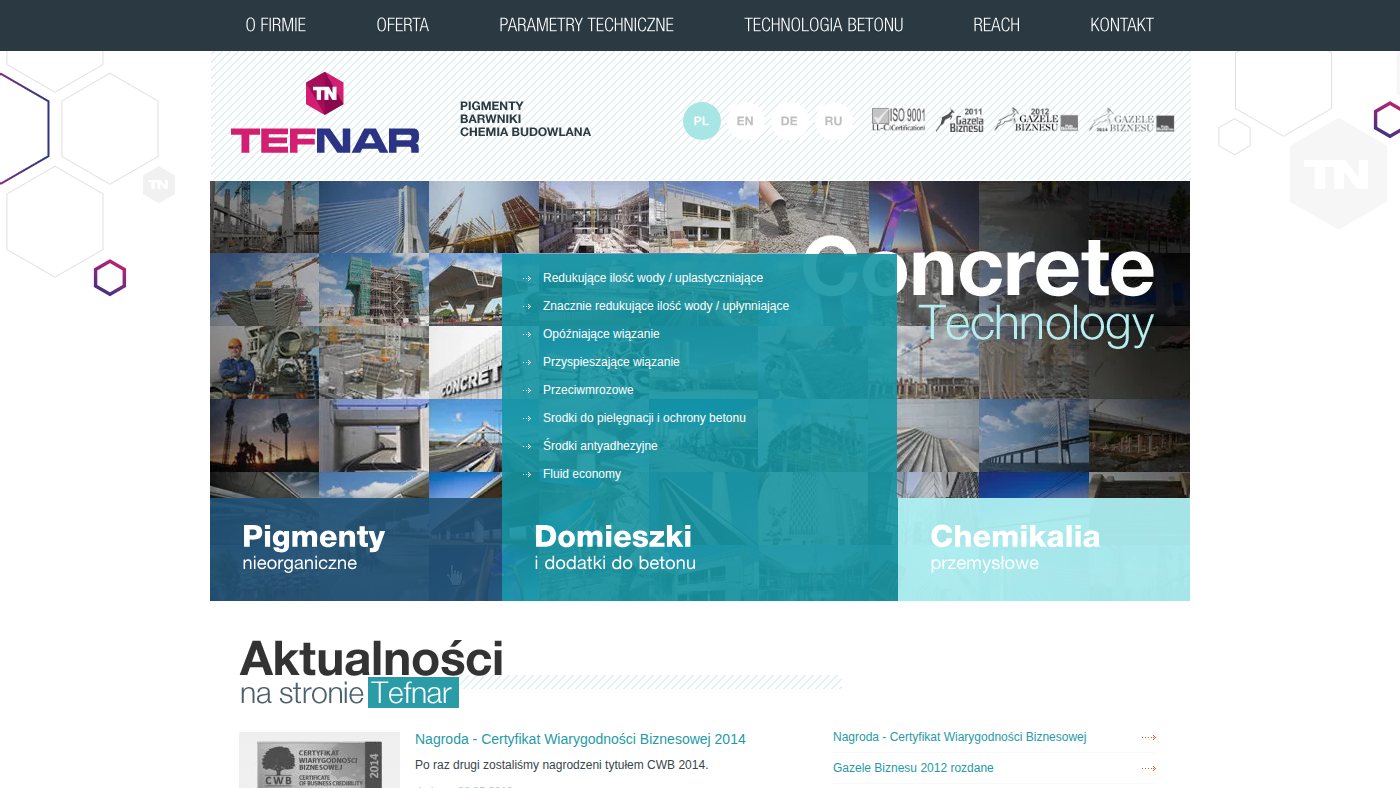 The home page of tefnar.pl