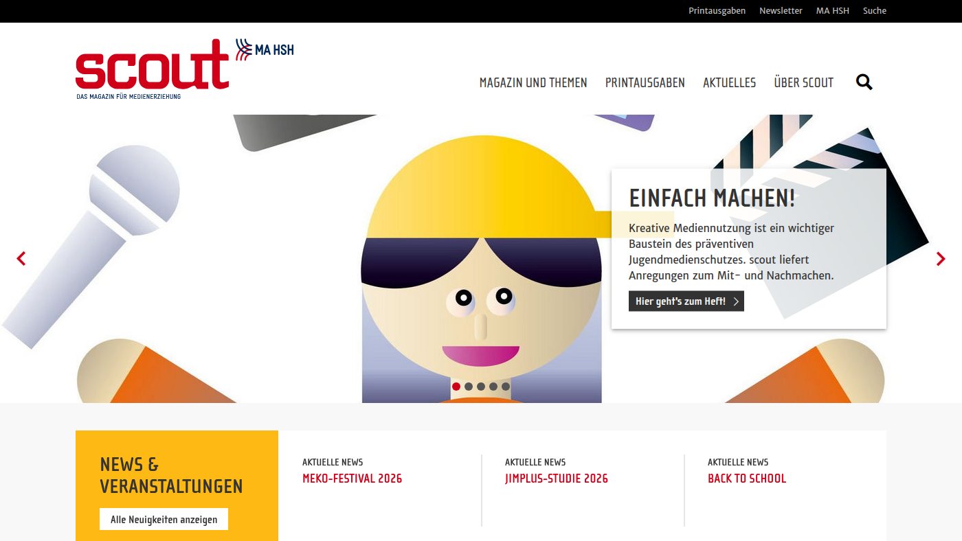 The home page of scout-magazin.de