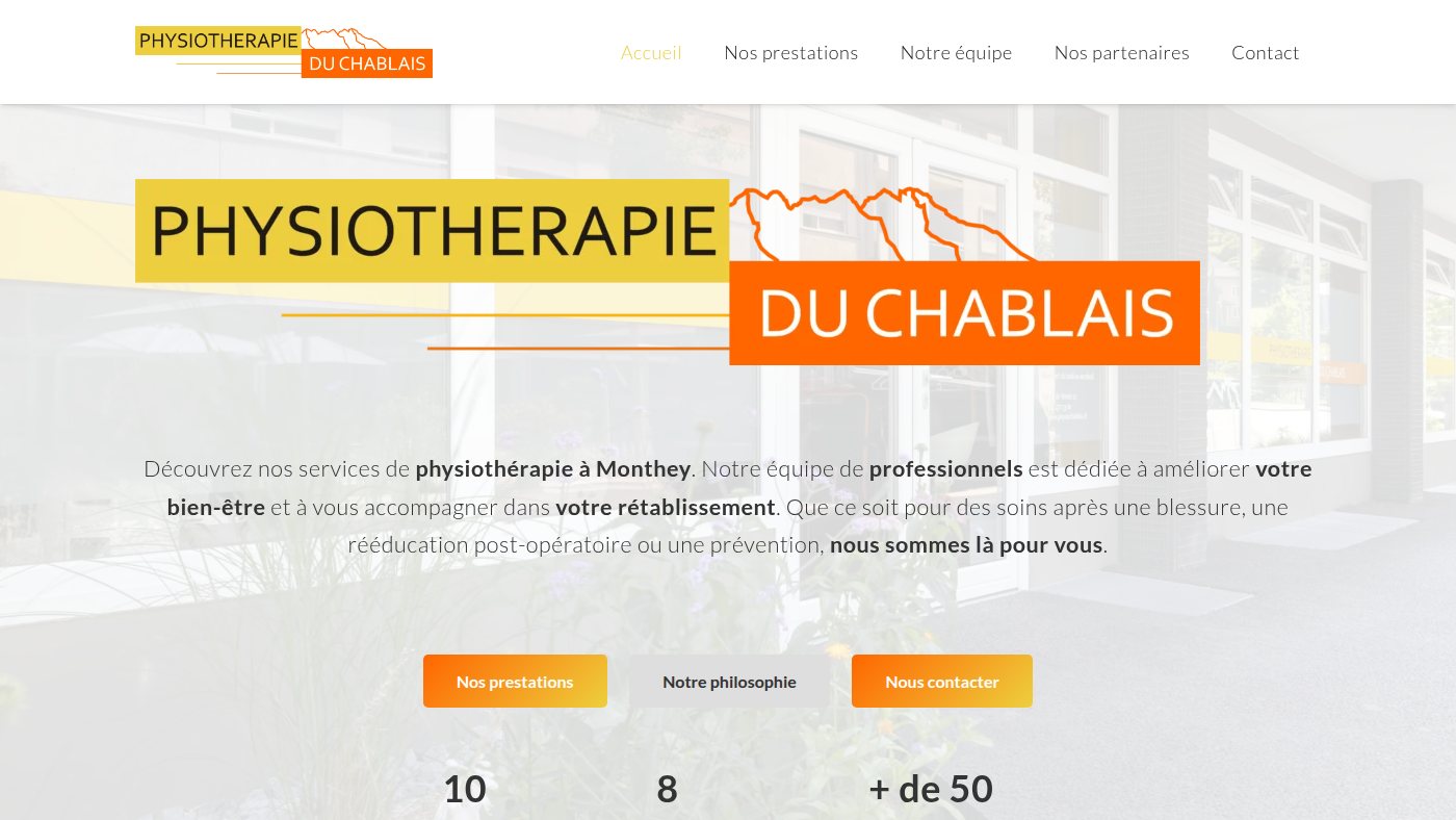 The home page of physiochablais.ch
