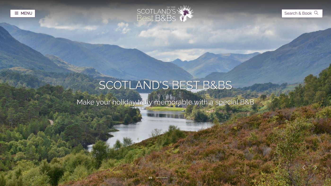The home page of scotlandsbestbandbs.co.uk