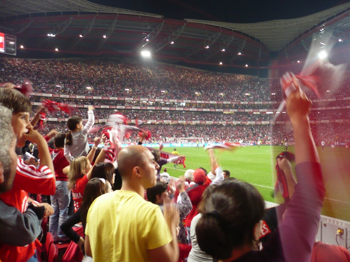 Tifosi del Benfica festeggiano un gol all'Estádio da Luz (2009)