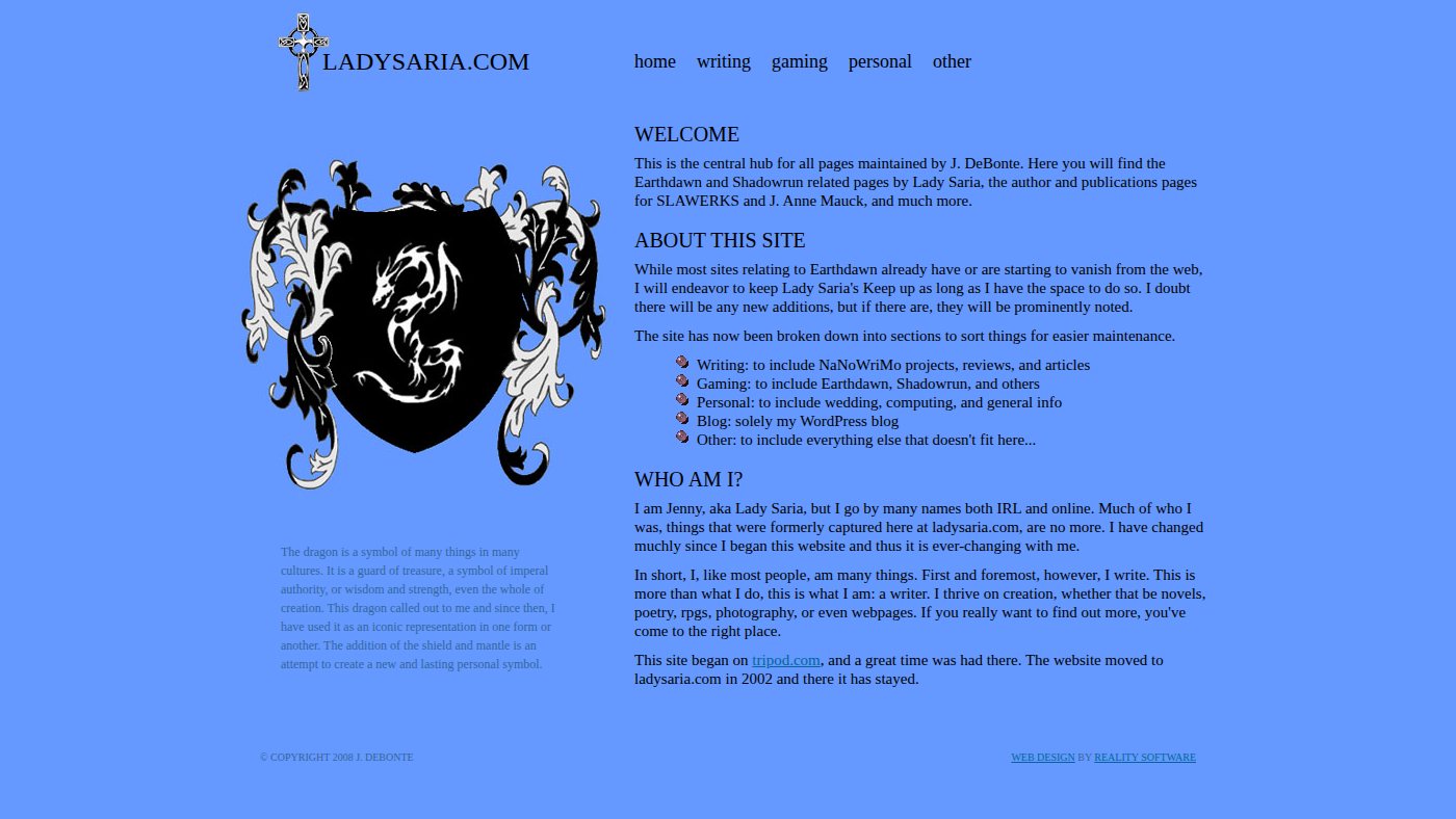 The home page of ladysaria.com
