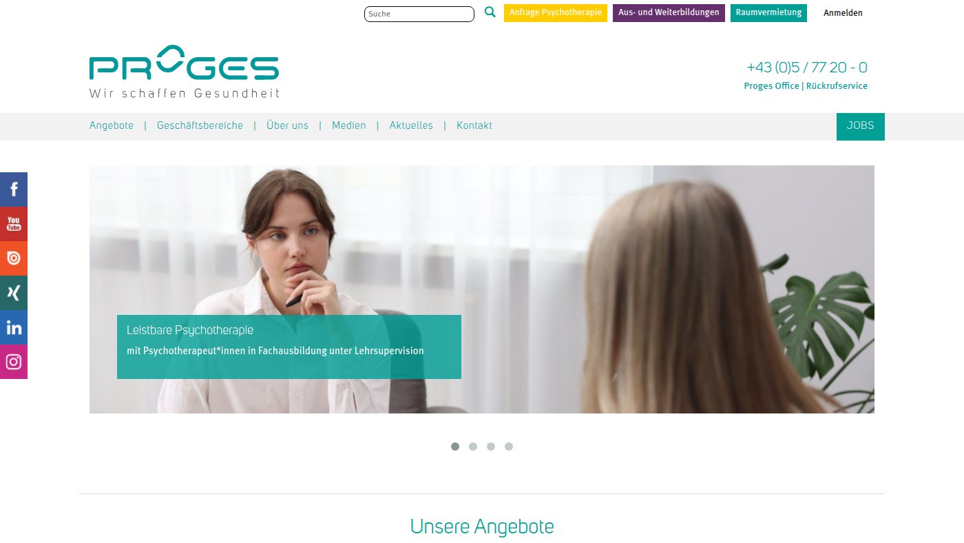 The home page of proges.at