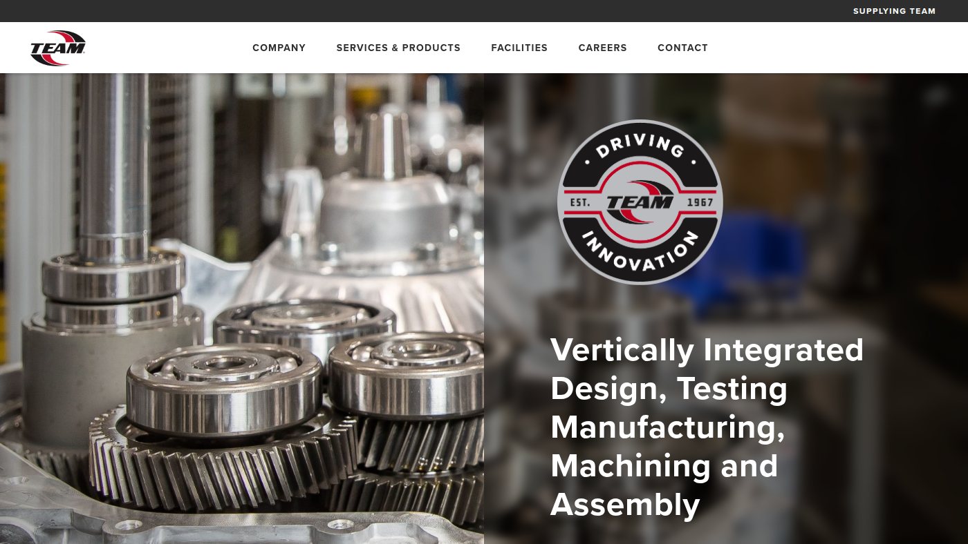 The home page of team-ind.com