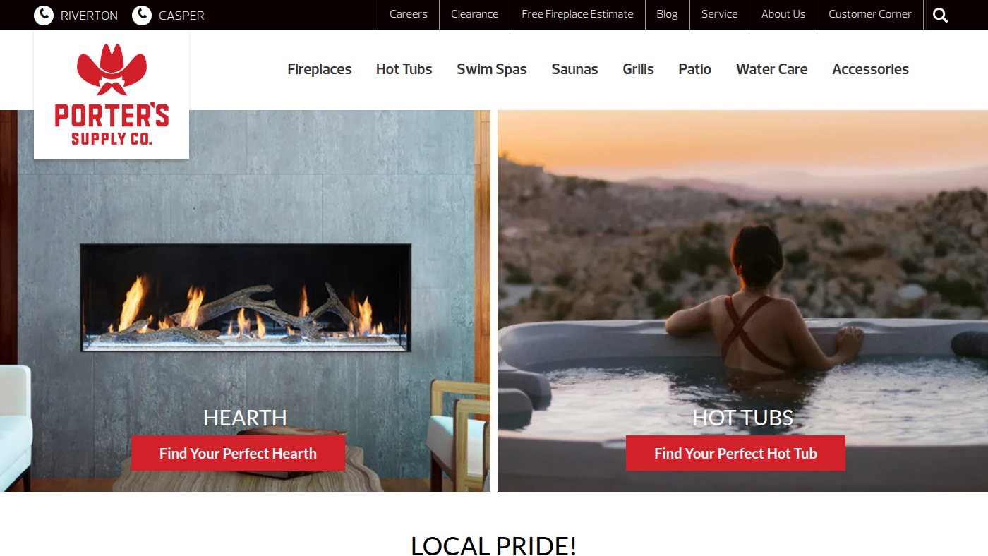 The home page of portersmvs.com