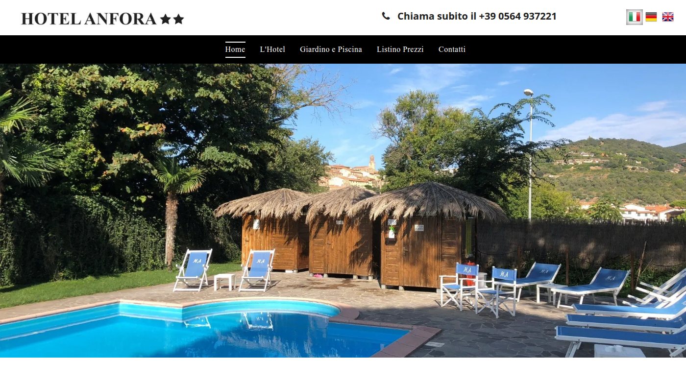 The home page of hotelanfora.eu