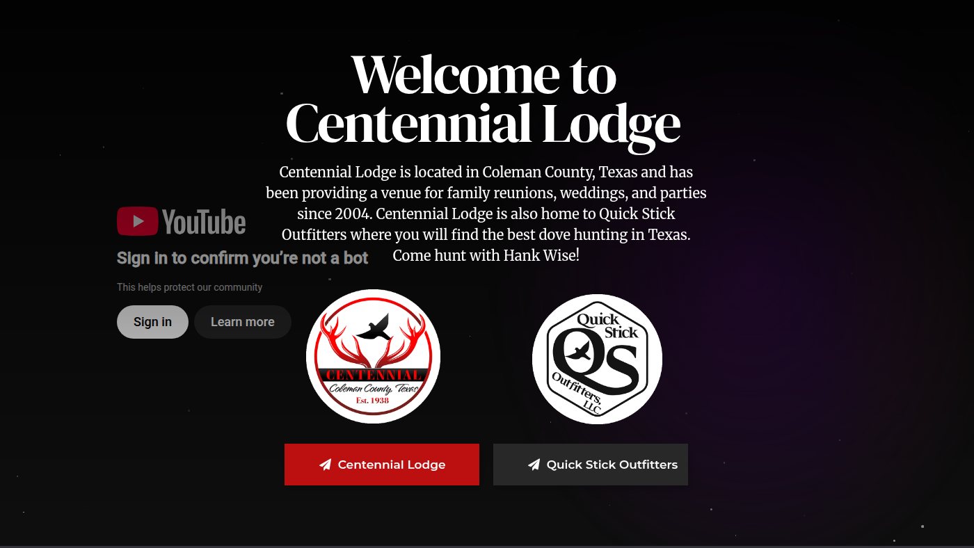 The home page of centenniallodge.com