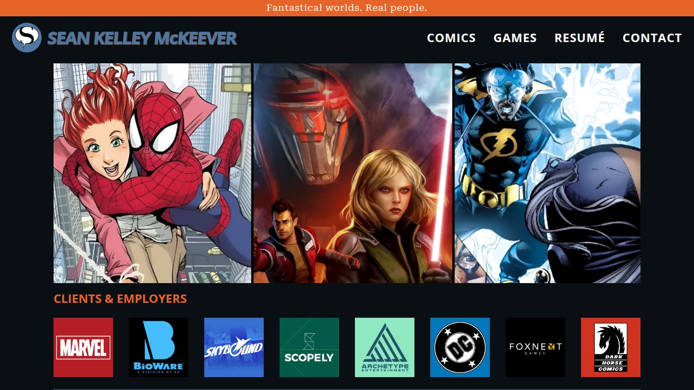 The home page of seanmckeever.com