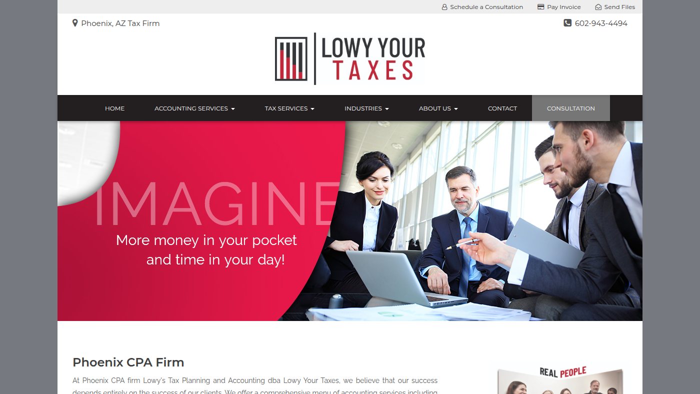 The home page of lowyyourtaxes.com