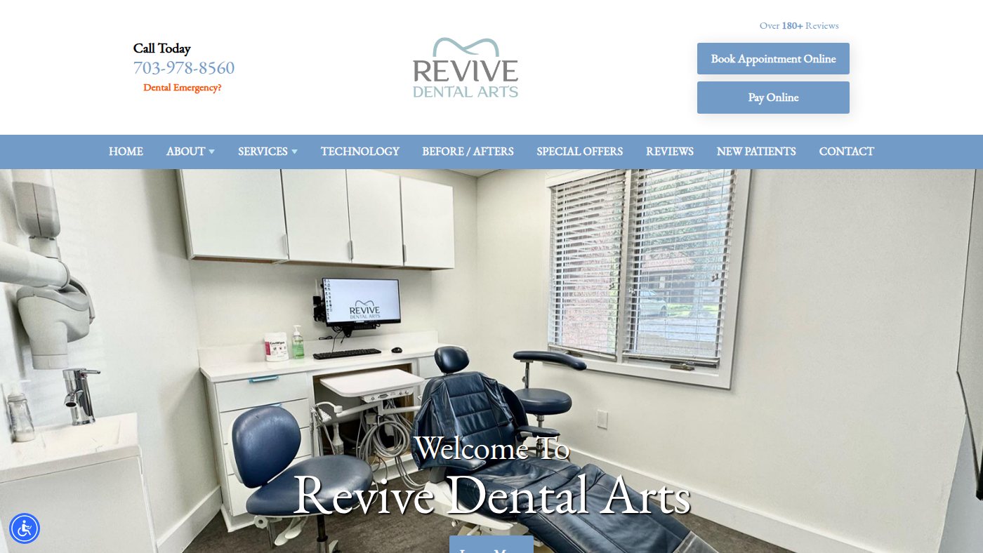 The home page of revivedentalartsburke.com