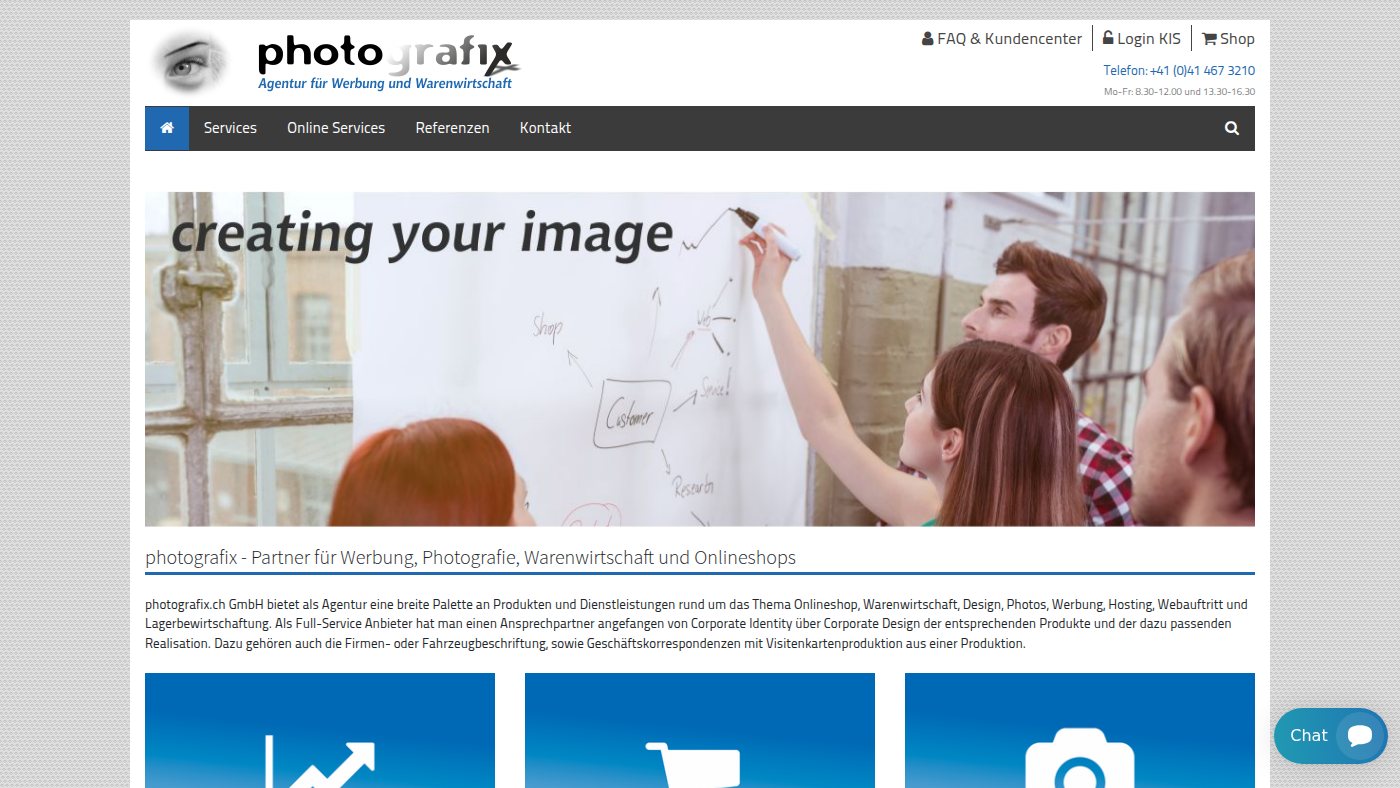The home page of photografix.ch