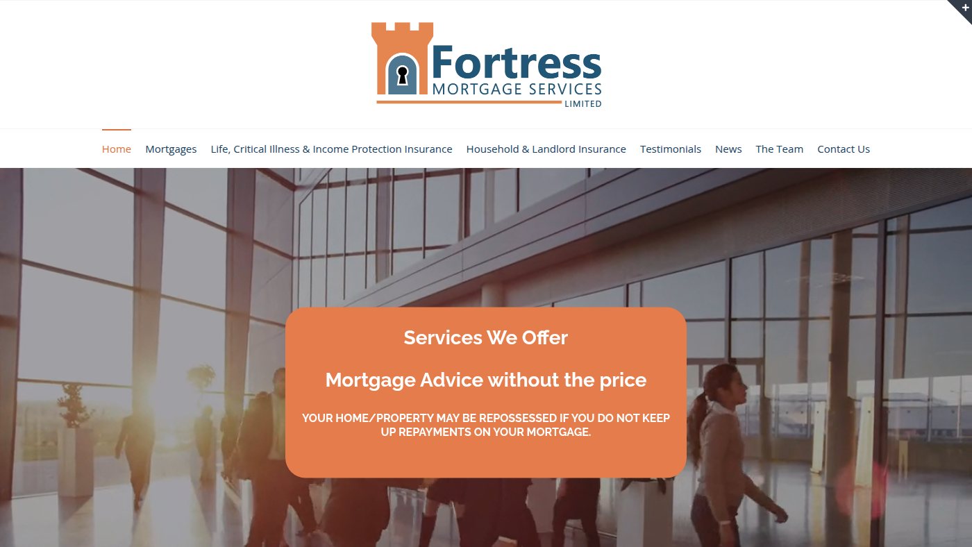 The home page of fortress-mortgages.co.uk
