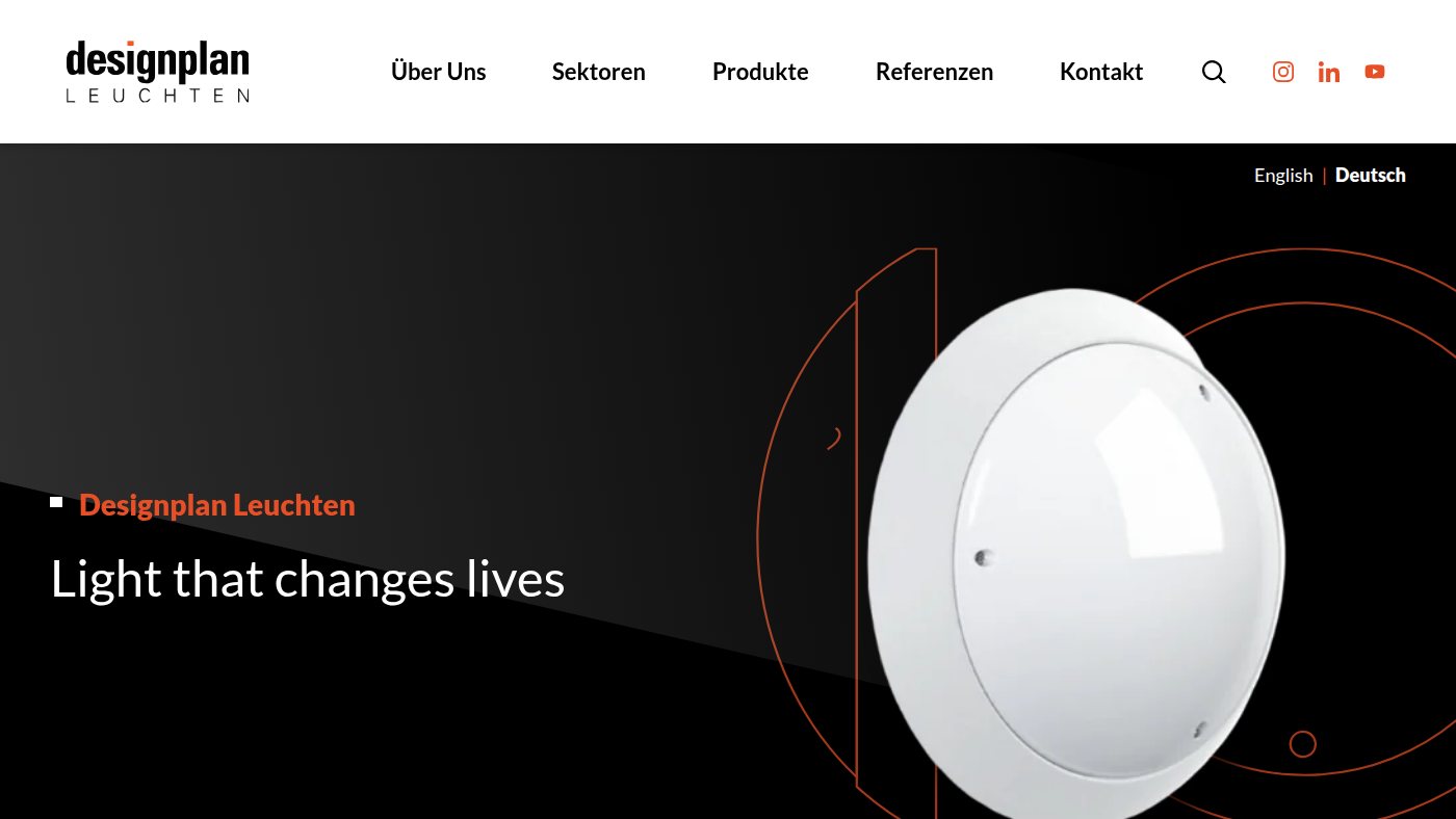 The home page of designplanleuchten.de