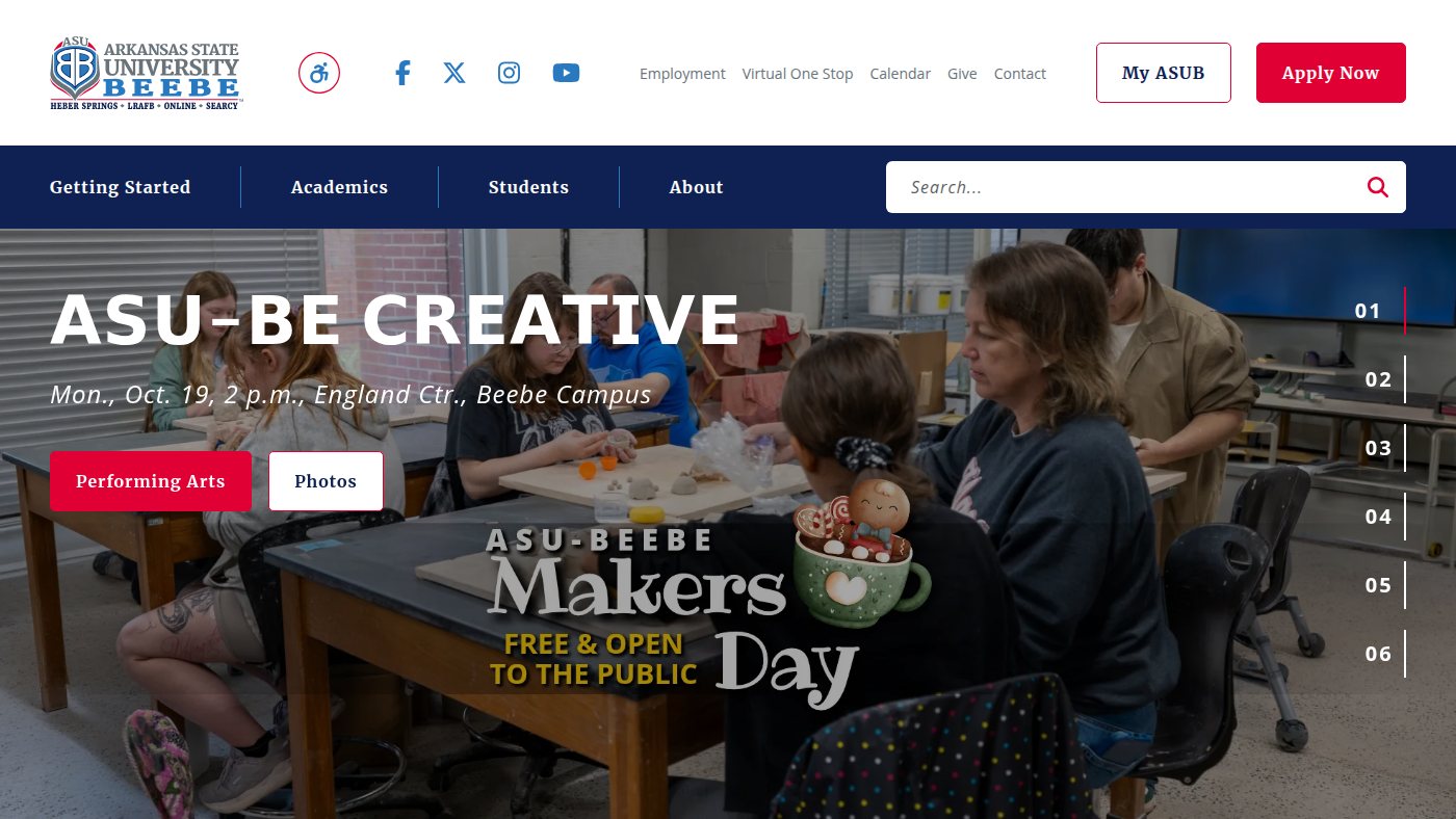 The home page of asub.edu