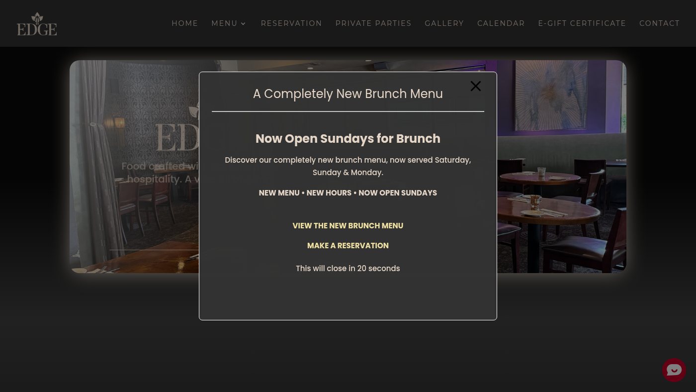 The home page of edgerestaurant.net