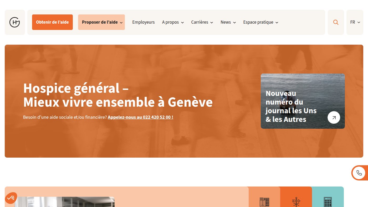 The home page of hospicegeneral.ch
