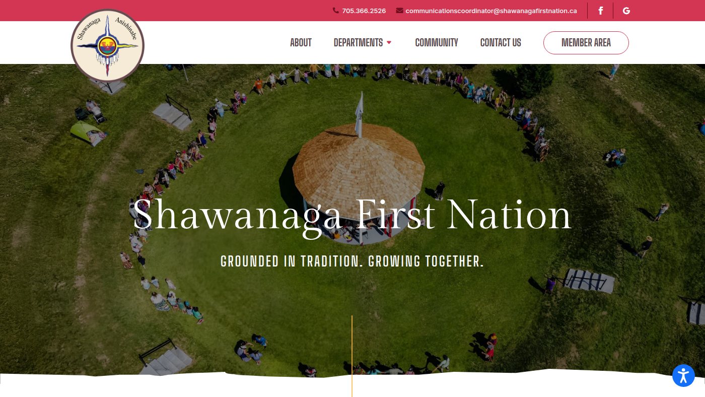 The home page of shawanagafirstnation.ca