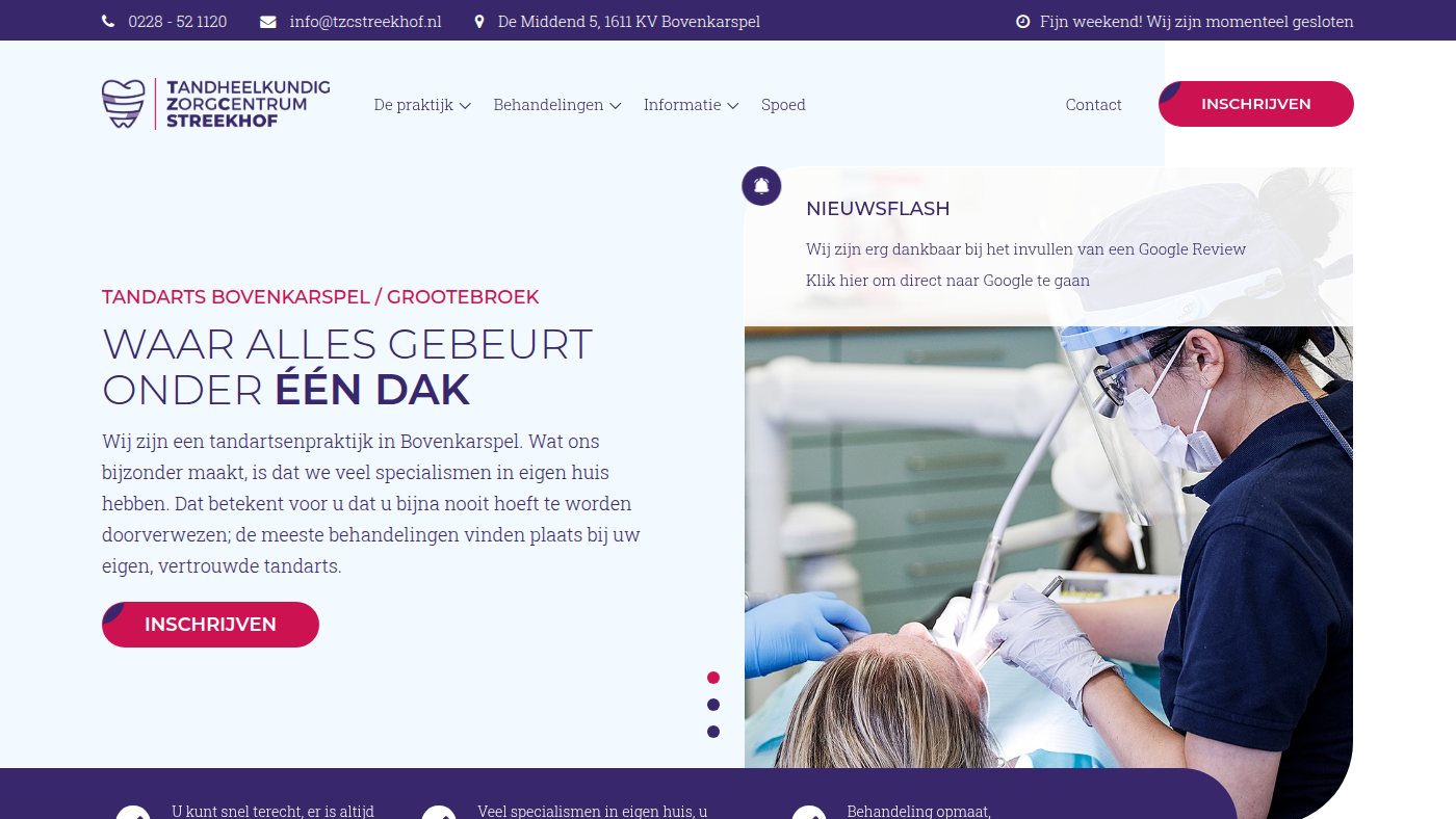 The home page of tzcstreekhof.nl