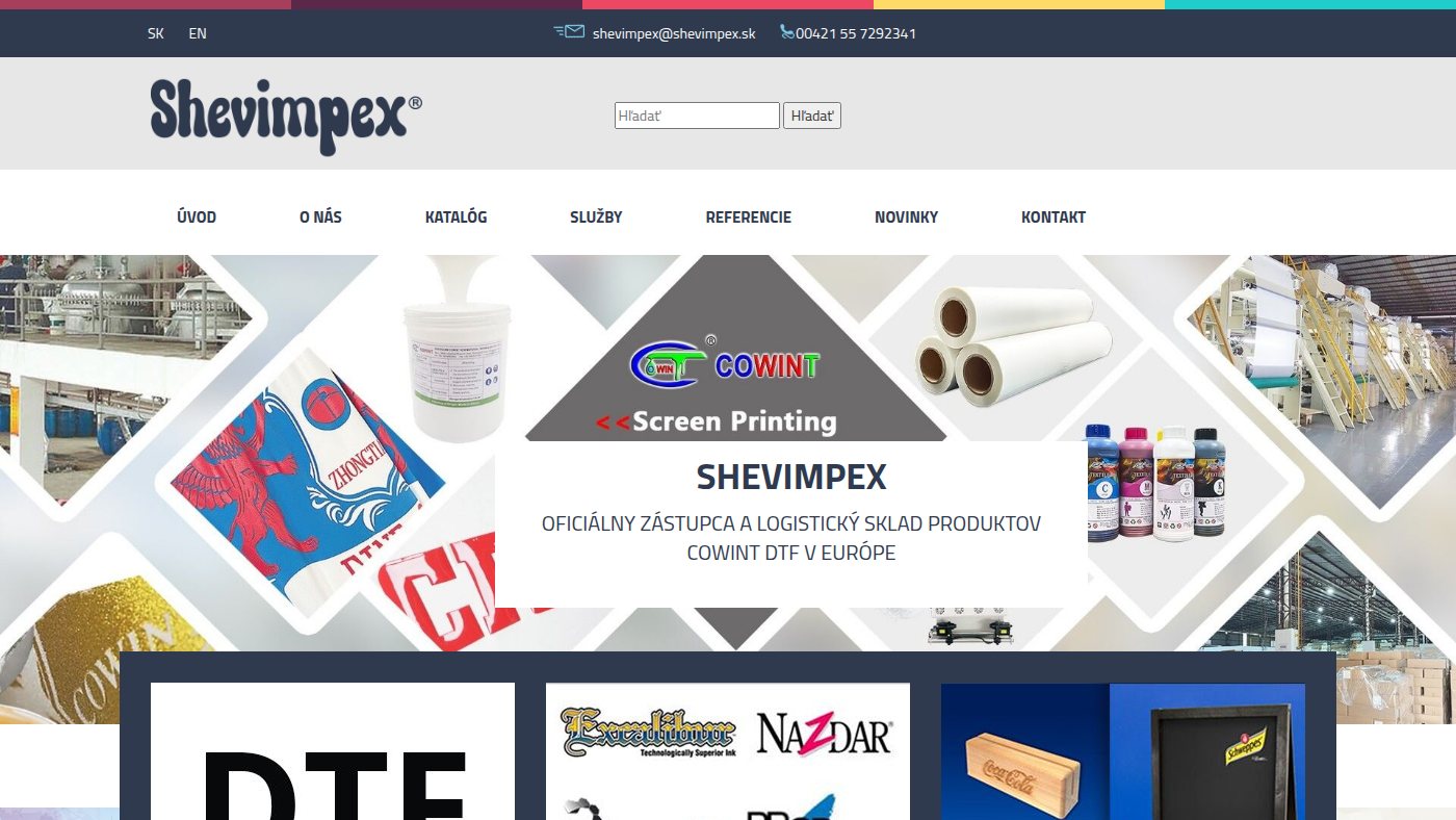 The home page of shevimpex.sk