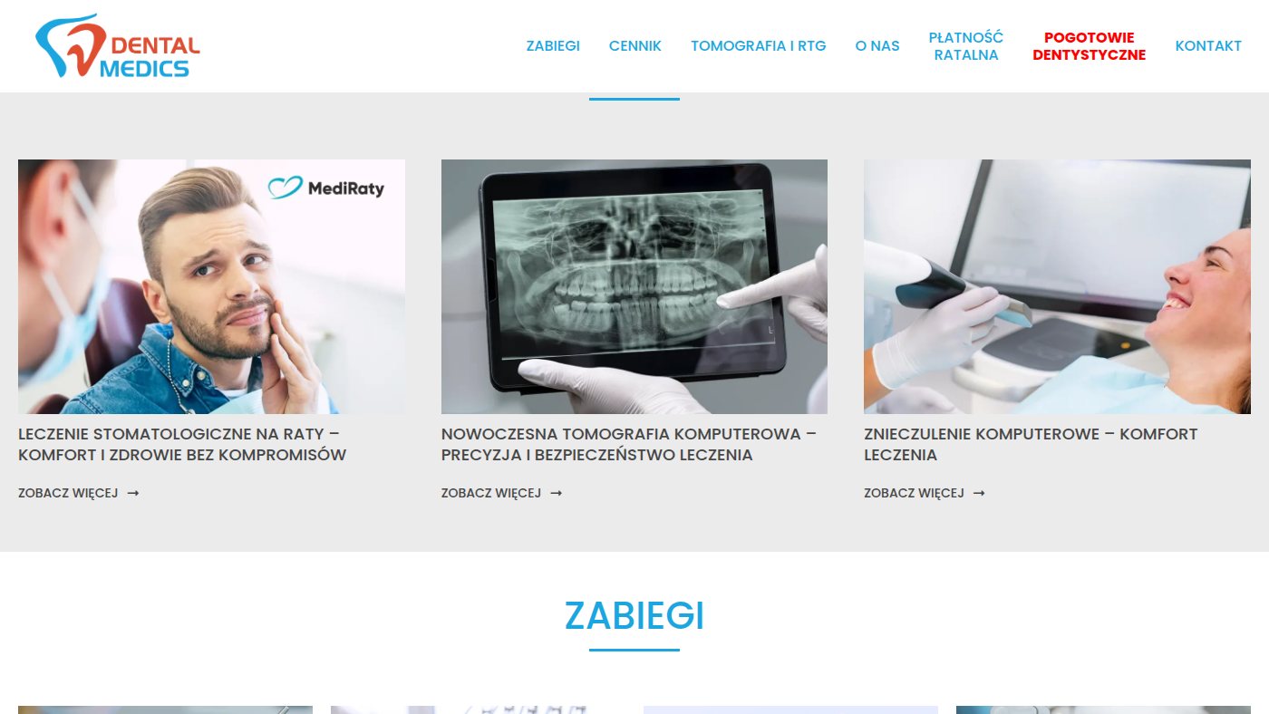 The home page of dentalmedics.pl