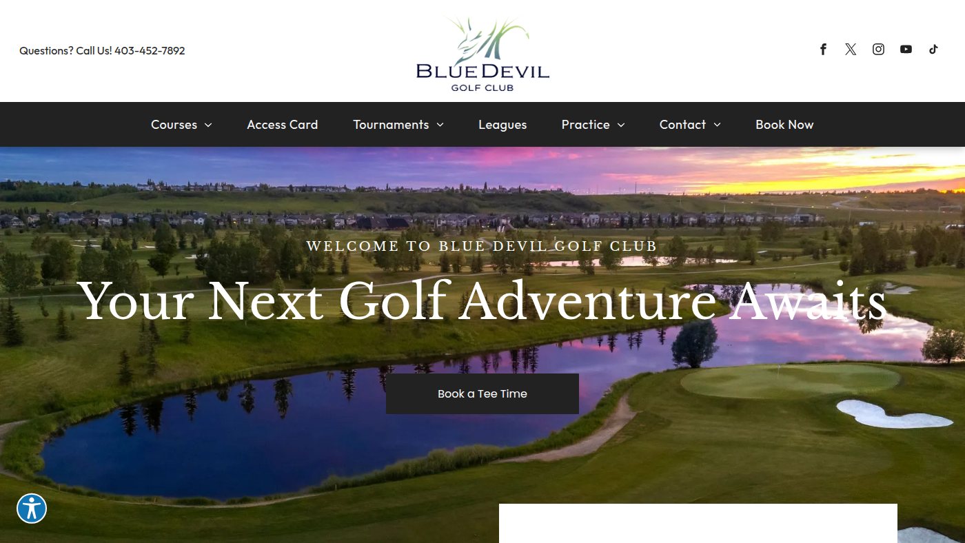 The home page of bluedevilgolf.com