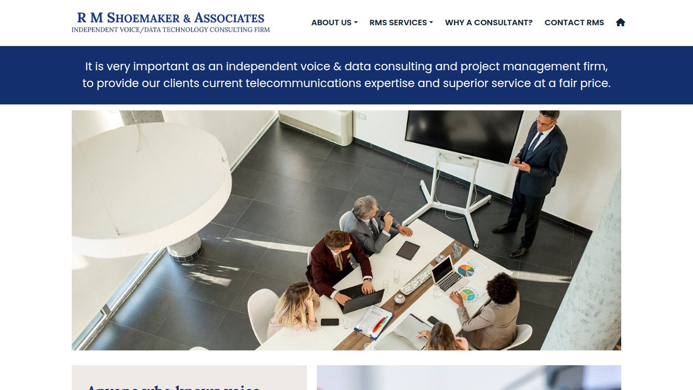 The home page of rmstelecom.com
