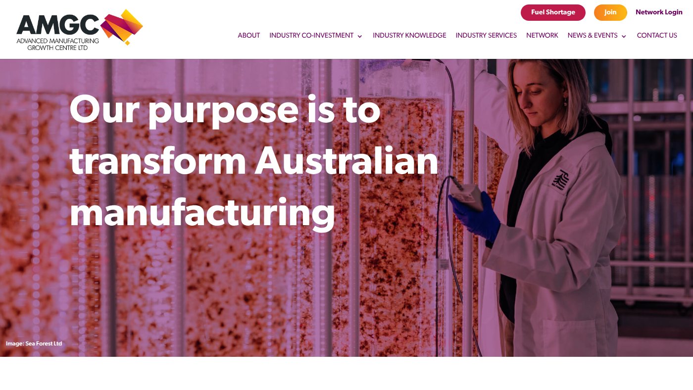 The home page of amgc.org.au
