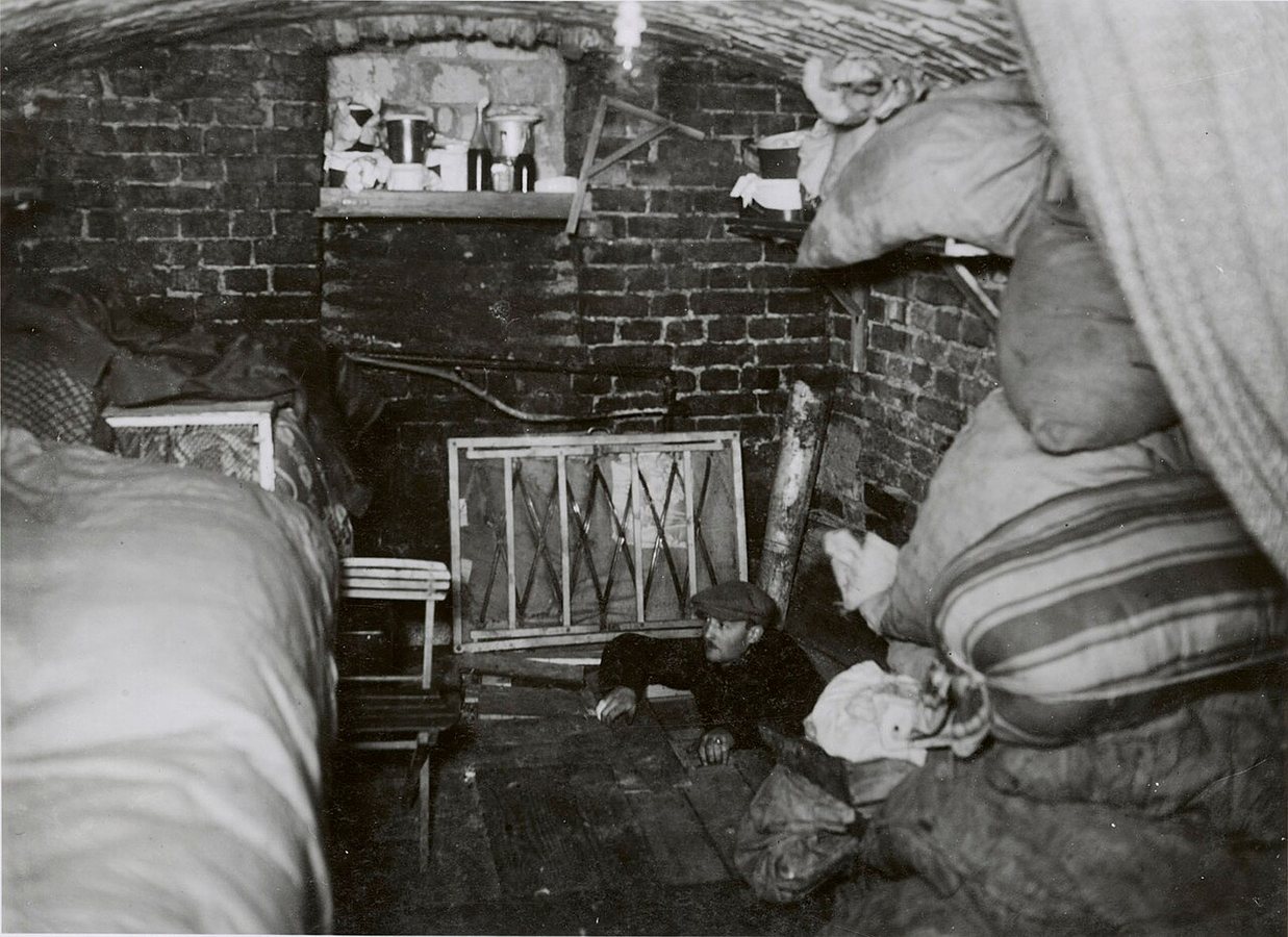 A bunker where Jews attempted to hide during the Warsaw Ghetto Uprising