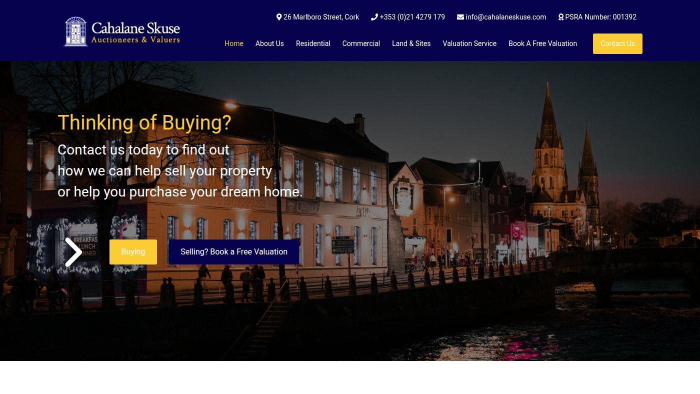 The home page of cahalaneskuse.com
