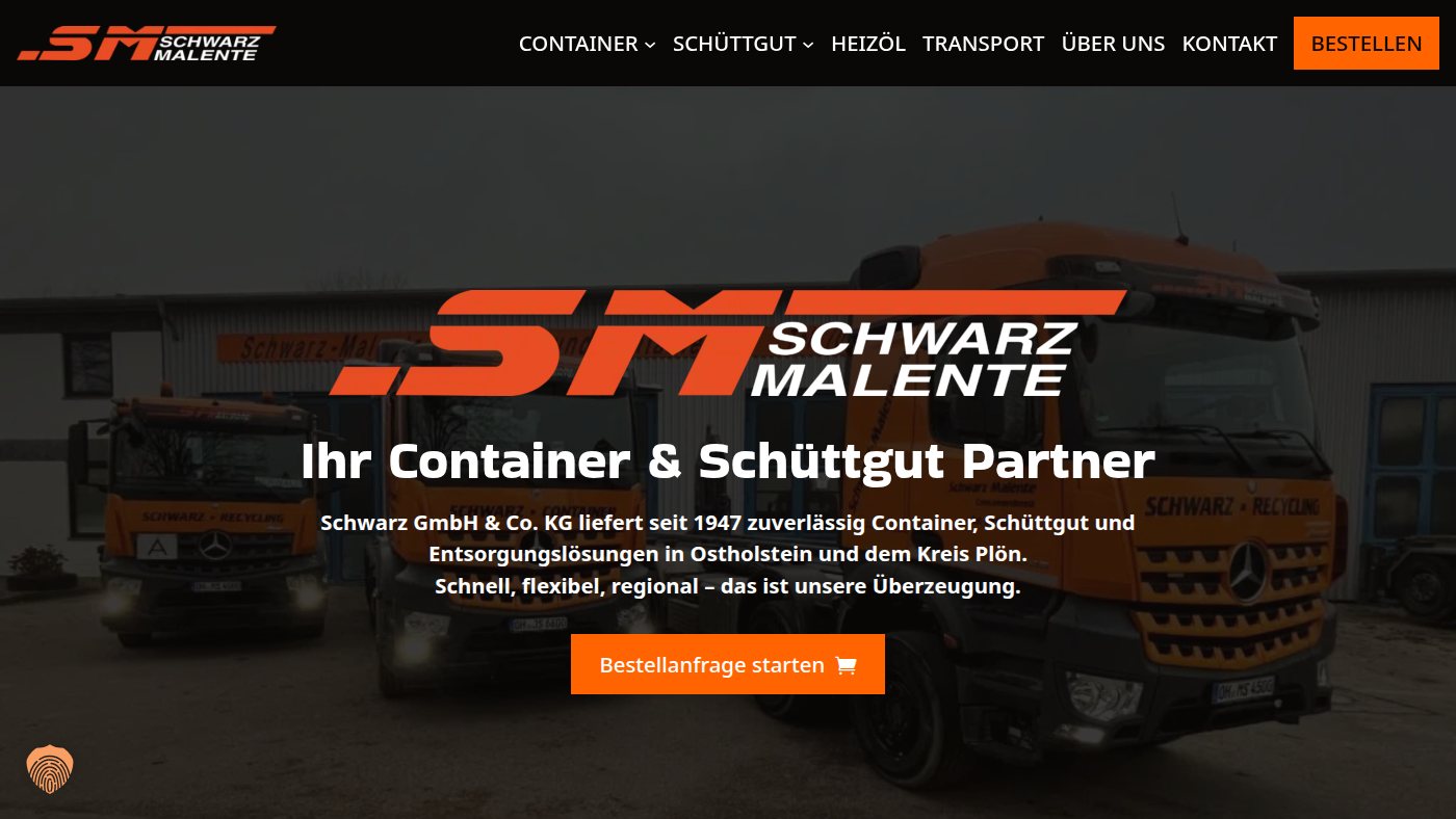 The home page of schwarz-malente.de