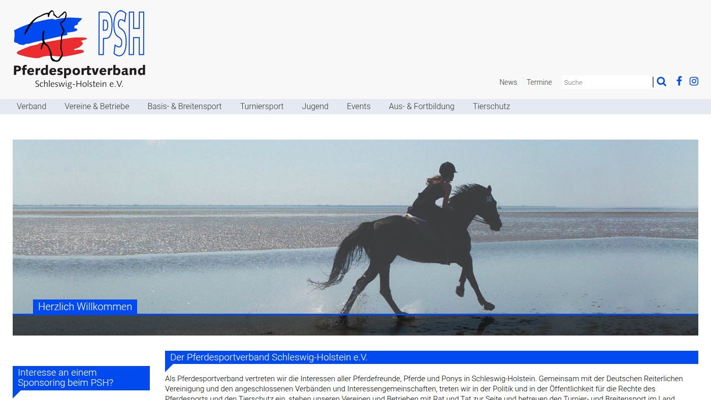 The home page of pferdesportverband-sh.de