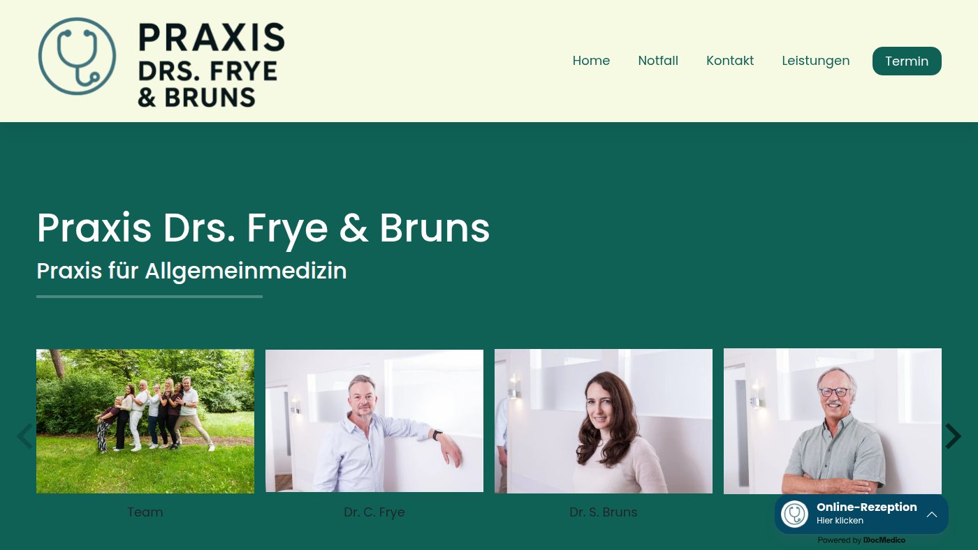 The home page of praxis-dr-frye.de