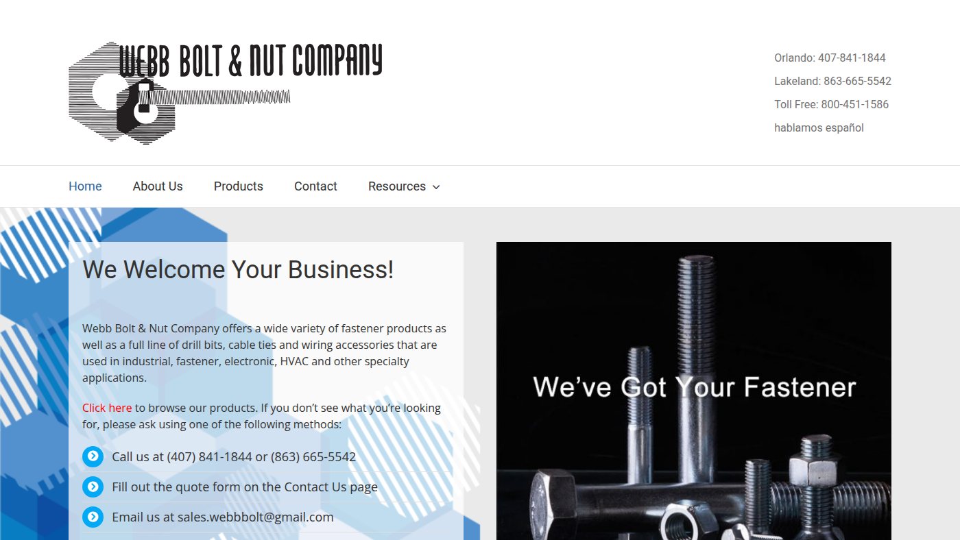 The home page of webbbolt.com