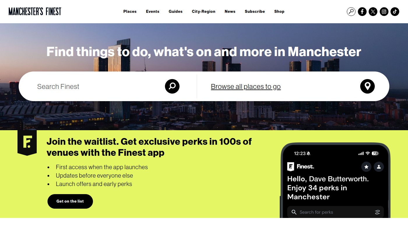 The home page of manchestersfinest.com