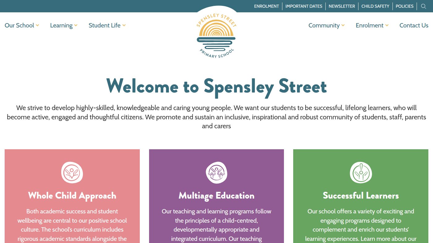 The home page of ssps.vic.edu.au