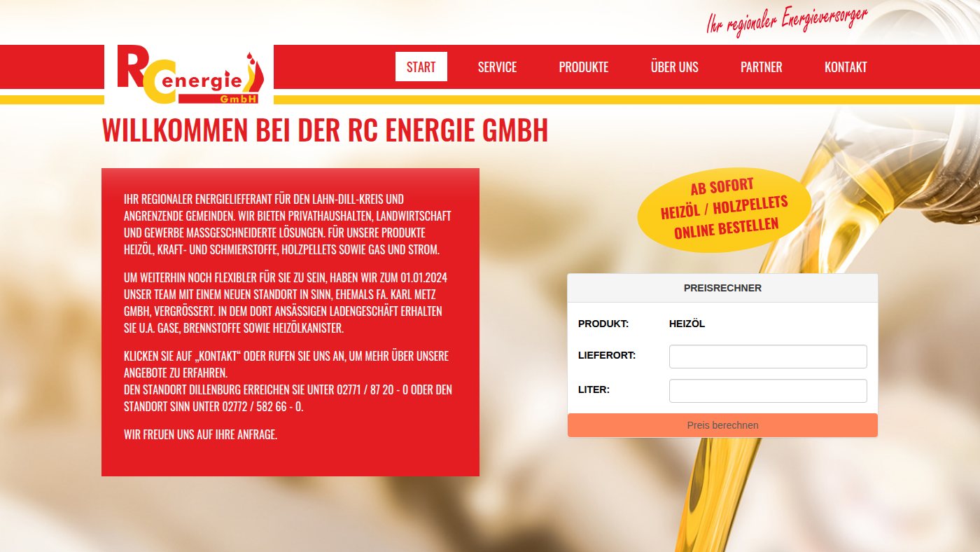 The home page of rc-energie.de